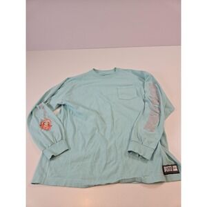 HUF South Park Kenny Long Sleeve Shirt Mens XL Teal Pocket Graphic Crewneck